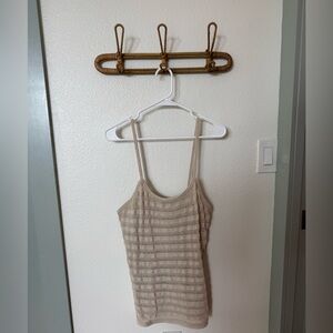We The Free Beige Crochet Cami Tank
